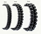 3Pcs Healing Crystal Turquoise Bracelets for Women Men 8mm 6mm 4mm Natural Stone Beaded Stretch Bracelet Jewelry Gifts for Women Girl - color: T2-Black Onyx