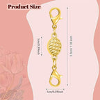 Magnetic Necklace Clasps and Closures-Magnetic Safety Clasp Extender with Lobster Clasps, Pineapple Texture Design, Gold and Silver (6pcs Gold Silver) - color: 6pcs gold silver