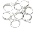 20Pcs Steel French Lever Earring Hooks Wire Settings Base Hoops Earrings with Open Loop for Men Women for DIY Jewelry Making Supplies(14×12mm) (Silver) - color: Silver
