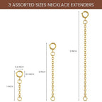 Bonison Necklace Extender Gold - 18k Gold Plated Chain Extenders for Necklaces, Gold Necklaces Bracelet Anklet Extenders for Women Jewelry Making (6 pcs Gold+Silver (1 2 3 Inch)) - color: 6 pcs Gold+Silver (1 2 3 Inch)