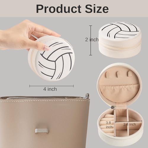 24-Pack Volleyball Travel Jewelry Case Round Volleyball Stuff Portable Jewelry Organizer Storage Case for Team Athletes & Sports Enthusiasts Christmas Events & Milestones - style: Volleyball-24