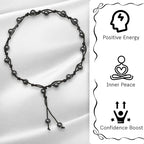 Amazing Gemstone Crystal Anklet Ankle Bracelets for Women - Waterproof Beaded Healing Crystal Anklets, Plus Size Chakra Gemstone Bead Anklet - color: Hematite, style: Hand Knotted