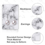 Earring Cards, Set Jewelry Making Supplies with 100 Pcs Earring Holder Cards 200 Pcs Earring Backs and 100 Jewelry Packaging for Earrings Necklace Jewelry Display, Bags 3.5x2.4 Inches (Marble White) - color: White Marble Pattern