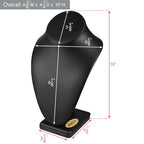 MOOCA 2 Pcs Deluxe Faux Leather Medium Necklace Chain Jewelry Display Holder, Jewelry Stand, Necklaces Display Mannequin Bust Stand, Black Faux Leather - color: 3) Black Faux Leather, 2 pieces