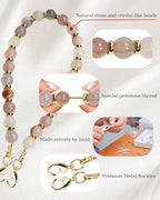 Marble Beaded Phone Wrist Strap,Detachable Phone Bracelet Strap with Tether Tab,Hands-Free Wristlet Strap (Charoite) - color: Charoite