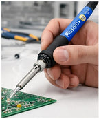 Soldering Iron Kit 60W Adjustable Temperature 5-in-1 Electronics Repair Kit, Solder Wire, Stand, Sponge & Rosin Flux, Fast Heating Soldering Tool for Desoldering, DIY, Circuit Board, Electrical Repair - color: Soldering Iron Kit 7