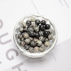 122Pcs(2 Strand/Set) 6mm Silk Stone Web Jasper Smooth Round Beads Natural Stone Beads AAA Grade Premium Round Gemstone Genuine Real Stone Loose for DIY Bracelet Jewelry String Making - color: Spider Web Jasper, size: 6mm