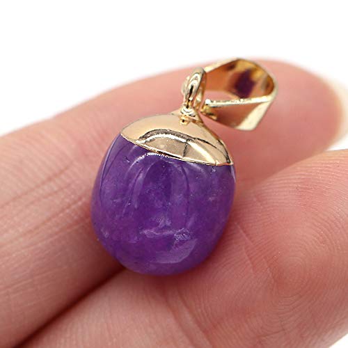 QSLLER 8pcs Natural Stone Pendants,Bean Shape Natural Semi-Precious Stone Pendant Charms（13x18mm） Charms for DIY Jewelry Making Necklace Bracelet