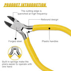 ZIMISI Mini Wire Cutter, Metal Non-Serrated Precision Diagonal Nose Plier with Comfort Grip Handle, Universal Car Accessories for Cutting Wires, Crafting and Jewelry Making (Diagonal Nose) - size: Diagonal Nose Plier
