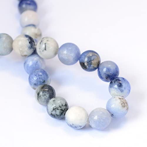 KISSITTY 235pcs 8mm Natural Sodalite Bead Strands, Natural Gemstone Crystal Beads Round Smooth Chakra Beads Energy Healing Crystals Gemstones for DIY Jewelry Bracelets Necklaces Making - color: Natural Sodalite
