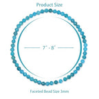 Healing Crystal Bracelet Clear Quartz Faceted Beaded Bracelets for Women Men 3mm Natural Stone Adjustable Handmade Stretch Bracelet Reiki Spiritual Jewelry Fashion Gifts - color: Apatite