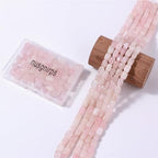 Natural Large Rose Quartz Cube Stone Beads 8x11mm 38cm/str Loose Semi Gemstone Stone Square Beads for Making Bracelets Necklace - color: Rose Quartz