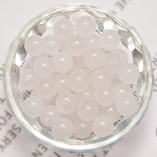NCB 200pcs 4mm White Jade Beads Natural Semi Precious Beads Round Smooth Gemstones Loose Spacer Beads Charms for Necklaces Bracelets Jewelry Making (White Jade, 4mm 200Beads) - color: White Jade, size: 4mm 200Beads