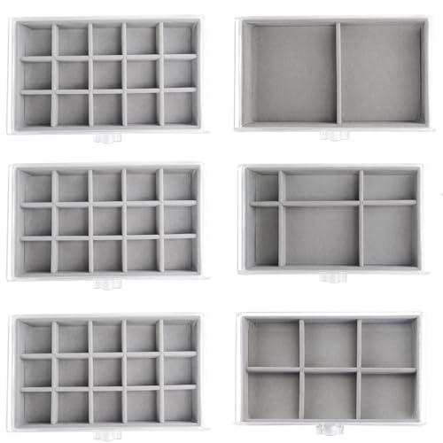 Watpot Acrylic Jewelry Box with 6 Drawers, Clear Earring Storage Organizer Display Case for Women Girls, Gray - color: Gray 6 Layers