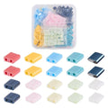 500 Pcs Glass Square Tila Beads - 5mm, 10 Colors, 2 Hole Spacer Beads with Flat Back Cabochons for Jewelry Making - color: 10 Colors-Opaque & Lustered