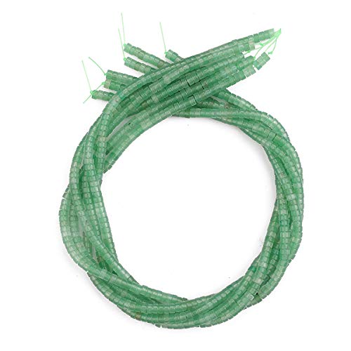BEADIA Natural Green Aventurine Spacer Beads Caps Loose Semi Gemstone for Beading Jewelry Making 4mmx2mm 38cm - color: Green Aventurine, size: Round 4mm x 2mm