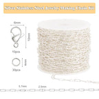 GTVOODX 16.4 Feet Silver Plated Stainless Steel Chains Soldered Krinkle Link Chain for Jewelry Making DIY Craft Jump Rings Lobster Claw Clasps - color: Silver Krinkle