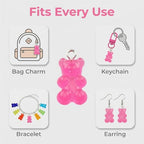 Keychain Charms Bulk 30pcs mixed Cute 3D Charms for Keychain Making for Bracelet Earring Jewelry Making DIY Crafts Includes Animal Food Fruit Flower Designs - color: Bear Mix