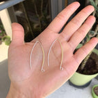 Adabele 100pcs Hypoallergenic Long V Shape Marquise Earring Hooks 45mm Sterling Silver Plated Ear Wire (Strong Wire 0.9mm/19 Gauge) DIY Craft Earrings Jewelry Making250-S - color: Silver