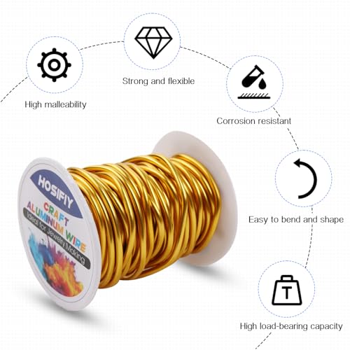 8 Gauge Aluminum Craft Wire, 3mm Jewelry Wire for Jewelry Making Supplies and DIY Metal Craft Art (Gold, 32 Feet) - color: Gold, size: 8Gauge 32FT