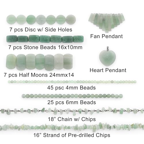 Expo International New Jade Natural Gemstone Beads and Pendants Collection for Jewelry Making | Green