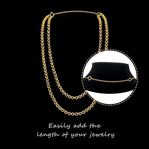 3 Pcs 925 Sterling Silver Necklace Extenders for Women Durable Strong Removable Necklace Bracelet Anklet Extension Jewelry Making Chains - color: 1 2 3 Inch, Gold