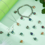 SUPERFINDINGS 40Pcs Wire Wrapped Star Pendants AB Color Electroplate Glass Charms Mixed Color Crystal Dangle Charms for Earring Bracelet Necklace Jewelry Making - color: Brozen