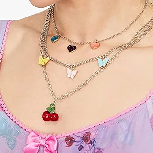 FASHEWELRY 20Pcs Handmade Cherry Lampwork Glass Pendants 3D Red Fruits Glass Charms for DIY Jewelry Project Making - color: Cherry