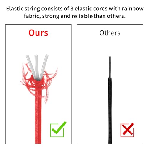 Ohtomber Bracelet String Elastic Cord - 2 Rolls 1MM Rainbow Stretchy String for Bracelet Making, Thread for Clay Beads, Jewelry, Necklaces, Sewing and Crafts