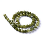45Pcs Natural Chinese Jade Beads 8mm Round Natural Gemstone Beads Smooth Loose Spacer Bead for DIY Craft Bracelet Necklace Earrings Jewelry Making Supplies - color: Natural Chinese Jade