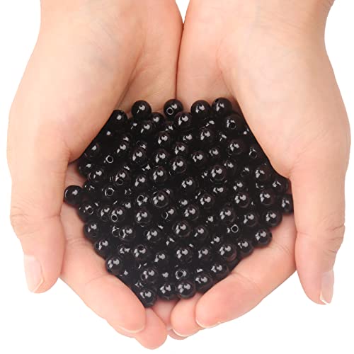 BONNY BOXX 500PCs 8MM Smooth Black Acrylic Round Beads, Plastic Resin Bubblegum Balls Chunky Gumball Beads for Necklace and Bracelet Making, Crafting Supplies - color: Smooth Black, size: 8MM