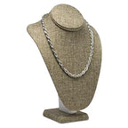 Novel Box Burlap Stand Jewelry Necklace Display 7.5x4x11 Inches - Freestanding Travel Necklace Holder Stand - Necklace Mannequin Organizer Stands - Necklace Displays Large - color: Burlap, size: Large