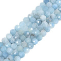 6mm Aquamarine Faceted Gemstone Round Loose Beads Strand 15.5-16" DIY Jewelry Making - color: Aquamarine