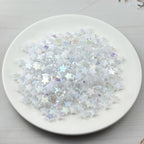450 PCS Acrylic Star Shape Beads AB Colors Loose Pony Spacer Beads with Hole for Jewelry Making Necklace Earring Key Chains DIY Projects(White AB) - color: White AB