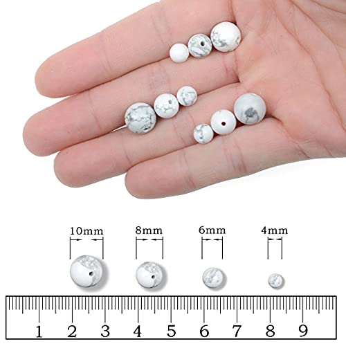 AD Beads Natural Gemstone Round Loose Beads 15" for Bracelet Necklace Earrings Jwelery Making Crafts DIY (4mm, Black Stripe Howlite) - color: Black Stripe Howlite, size: 4mm