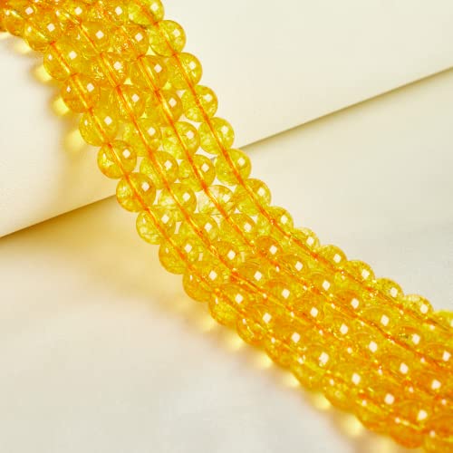 60pcs 6mm Natural Citrine Beads Gemstone Beads Round Loose Beads for Jewelry Making - color: Citrine, size: 6mm