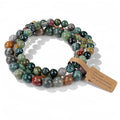 3Pcs Healing Crystal Turquoise Bracelets for Women Men 8mm 6mm 4mm Natural Stone Beaded Stretch Bracelet Jewelry Gifts for Women Girl - color: T6-Indian Agate