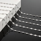KYUNHOO 4M/13FT Silver Chains for Jewelry Making Solid Square Chain Link on Roll Stainless Steel Jewelry Supplies for Men Women DIY Necklace Bracelet Crafts - color: Square Silver