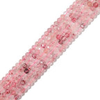 BEADIA Natural Strawberry Crystal Beads 4x2mm 120pcs Faceted Rondelle Loose Semi Gemstone Beads for Jewelry Making Design - color: Strawberry Crystal