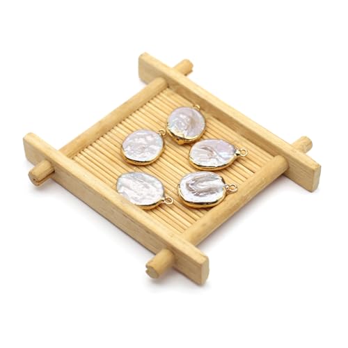 5 Pcs Natural Pearl Pendants Irregular Freshwater Pearl Pendant Charms for Jewelry Making Necklace Bracelet DIY Gift - color: oval