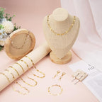 KYUNHOO 4 Meters Heart Chains for Jewelry Making Gold Plated Stainless Steel Chain Bulk on Spool for Women Make Crafts with Lobster Clasps Jump Rings - color: Heart Gold