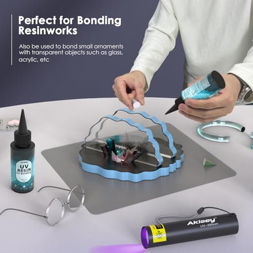100g UV Resin for Bonding, Akisey UV Glue for Repairing Glass, Plastic, Resin Decoration, Fast Curing in Seconds Under UV Light (Not Included) - size: 101g
