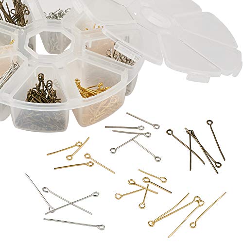Craftdady 650pcs Mixed Color Open Eye Pins 16-30mm Iron Head Pins for Jewelry Making, Hole: 2mm - color: Mixed Colors, Open Eye Pins