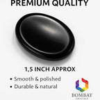 Black Obsidian Worry Stone – Genuine Thumb-Palm Crystal for Protection, Grounding & Anxiety Support – Pocket Meditation & Fidget Tool - color: Black Obsidian