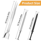 3Pcs Grabber Tool Holder Set Jeweler's Pick Up Sprinkle Pen Jewelry Tweezers 4 Claw Piercing Ball with Prongs Diamond Claw Precision Stainless Steel For Tiny Objects IC Chip Electronic Components - color: Black