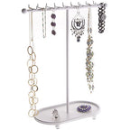 Angelynn's Sturdy Long Necklace Holder Organizer Tall Tabletop Pendant Display Stand, Freestanding Large Capacity Jewelry Tree, Gianna White 11 1/2" Wide x 14 1/2" Tall - color: White, size: Gianna Large