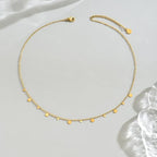 Gold Chain Necklace for Women 18K Gold Plated Dainty Star Cross Heart Cuabn Choker Chains Stainless Steel Trendy Jewelry Christmas Gifts - color: Disc Coin-Gold