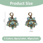 SUPERFINDINGS 40Pcs Wire Wrapped Star Pendants AB Color Electroplate Glass Charms Mixed Color Crystal Dangle Charms for Earring Bracelet Necklace Jewelry Making - color: Brozen