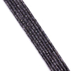 BEADIA Natural Black Spectrolite Spacer Beads Caps Loose Semi Gemstone for Beading Jewelry Making 4mmx2mm 38cm - color: Black Spectrolite, size: Round 4mm x 2mm