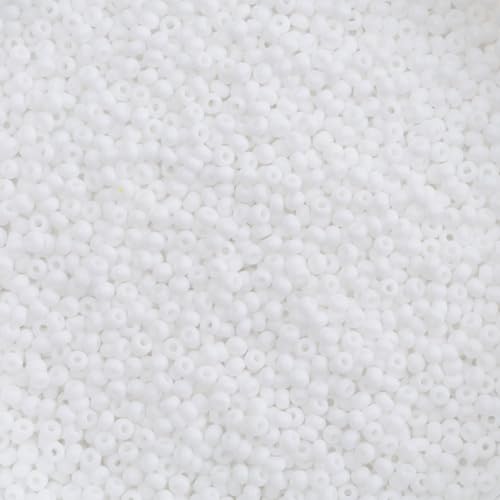 John Bead Czech Glass Seed Beads 10/0, White Opaque 22g Vial of DIY Jewelry Making Beads Preciosa (Jablonex)